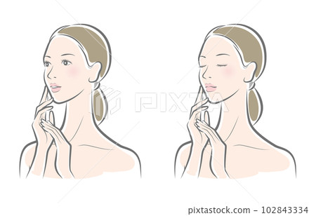 一個女人做皮膚護理的矢量圖 102843334