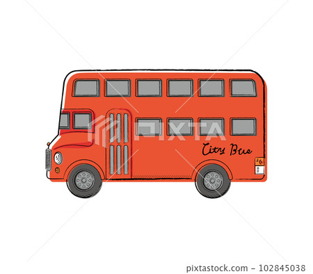 工作車巴士手繪觸摸矢量圖 工作車巴士手繪觸摸矢量圖 102845038