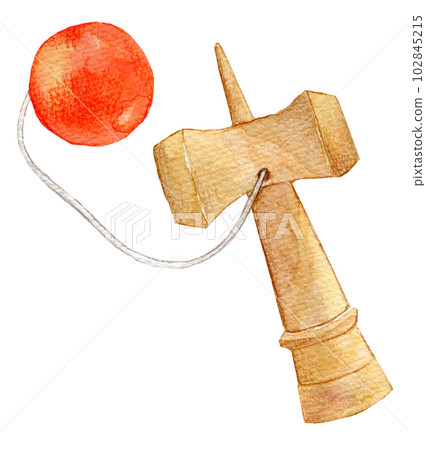 Kendama 玩水彩畫手繪插圖水彩插圖 Kendama 玩水彩畫手繪插圖水彩插圖 102845215