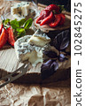gourmet goat cheese with mold and soft liquid core  102845275