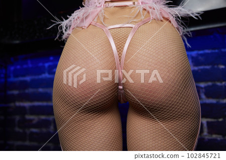 ass women. Beautiful woman wearing fishnet stockings. 102845721