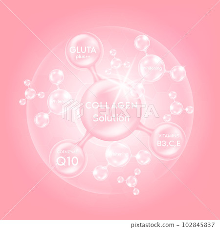 Drop pink Collagen solution Serum and... - Stock Illustration [102845837] -  PIXTA