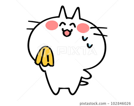 帶著苦笑的貓貓插畫素材 帶著苦笑的貓貓插畫素材 102846026