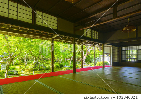 圓光寺 從書院眺望重御庭園 新綠的季節 圓光寺 從書院眺望重御庭園 新綠的季節 102846321