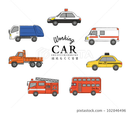 Working car vector illustration set 102846496