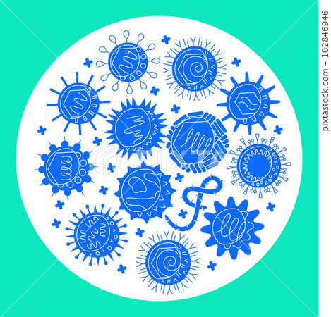 Human virus types concept banner in flat style 102846946
