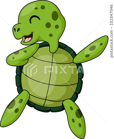 Cute baby turtle cartoon posing Cute baby turtle cartoon posing 102847046