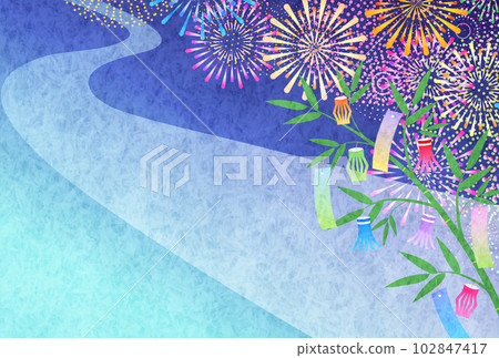 Tanabata Milky Way Japanese pattern background 102847417