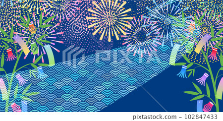 Tanabata Milky Way Japanese pattern background 102847433