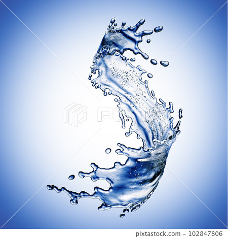 blue water splash isolated on blue background blue water splash isolated on blue background 102847806