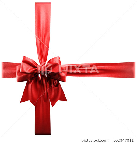 Red ribbon bow on white background. 3d Red ribbon bow on white background. 3d 102847811