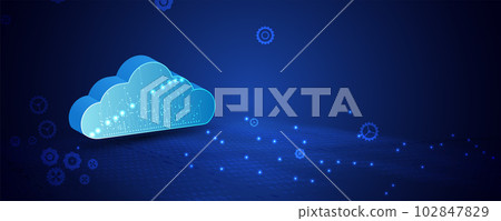Cloud technology. Integrated digital web concept background 102847829