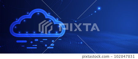 Cloud technology. Integrated digital web concept background 102847831