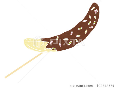 Illustration of chocolate banana (print style) 102848775