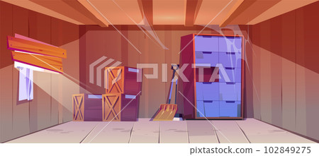 Abandoned house garage room home storage interior 102849275