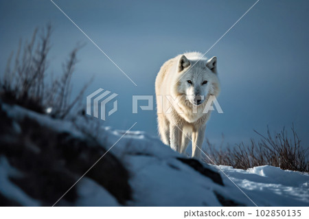 站在雪山上的白狼 102850135