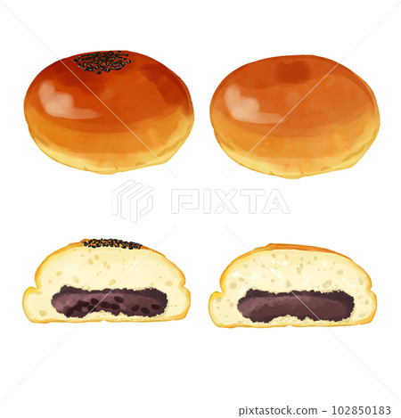 手繪水彩豆沙和濾豆沙插畫集 102850183