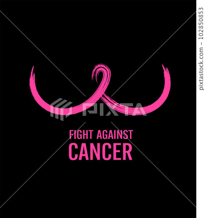 Line art symbol in breast shape. 102850853