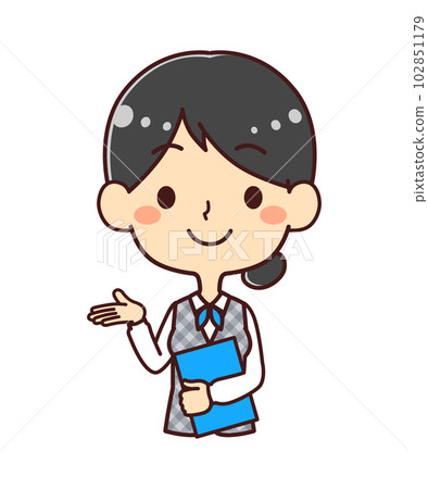 Female clerk information illustration material 102851179