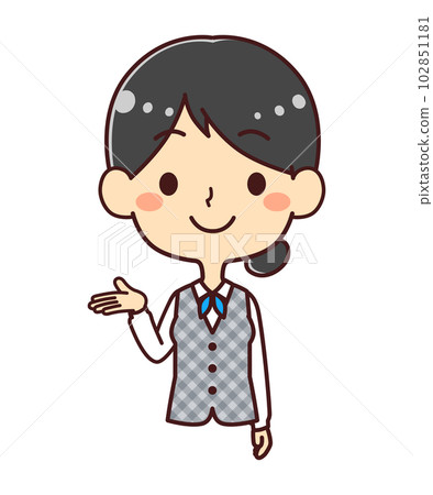 Female clerk information illustration material 102851181