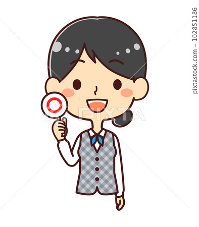 Female clerk 〇 Circle illustration material 102851186
