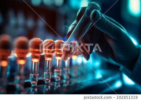 the hand of laboratory worker is preparing an...-插圖素材 [102851319] - PIXTA圖庫