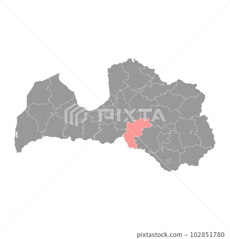 Aizkraukle district map, administrative division of Latvia. Vector illustration. Aizkraukle district map, administrative division of Latvia. Vector illustration. 102851780