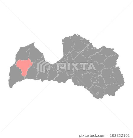 Kuldiga district map, administrative division of Latvia. Vector illustration. Kuldiga district map, administrative division of Latvia. Vector illustration. 102852101