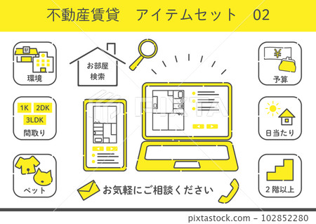Real estate rental item set 02 102852280