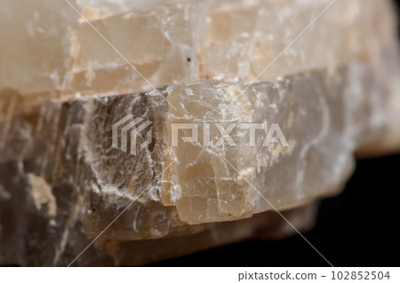 Macro mineral stone Moonstone a black background 102852504
