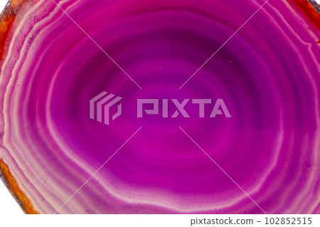 Macro mineral stone Purple Agate breed a white background Macro mineral stone Purple Agate breed a white background 102852515