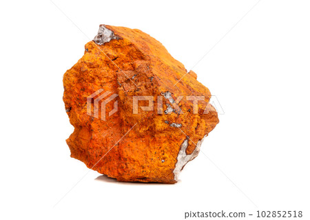 Macro mineral stone crystals Hemimorphite rock on a white background 102852518