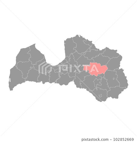 Madona district map, administrative division of Latvia. Vector illustration. 102852669