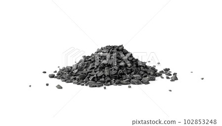 Gravel Pile Isolated, Grey Coarse Sand, Fine Granular Stones, Grit Sand, Small Grey Rock Texture 102853248