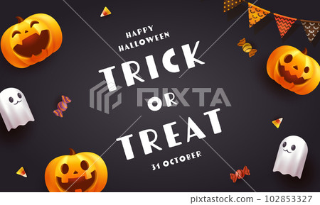 萬聖節矢量圖背景 (Halloween) 102853327