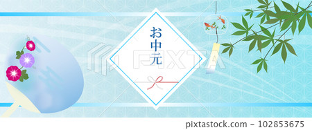 牽牛花搧風鈴楓葉夏祭旗 牽牛花搧風鈴楓葉夏祭旗 102853675