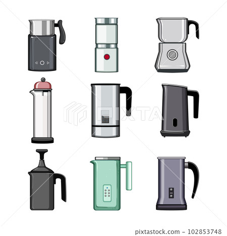 milk frother set cartoon vector illustration milk frother set cartoon vector illustration 102853748