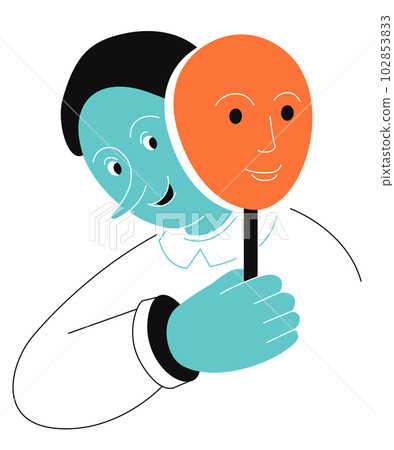 Hide your true face - colorful flat design style illustration 102853833