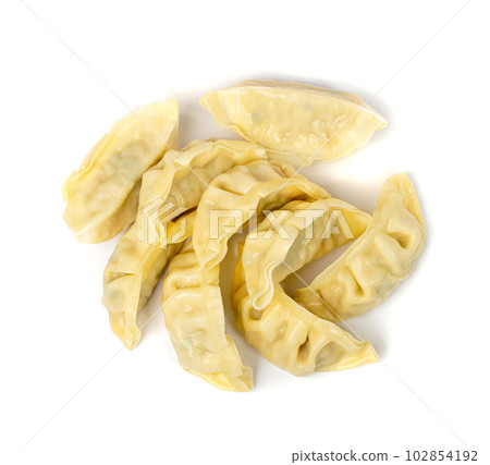 Gyoza Chinese Dumplings Isolated, Vegetable Jiaozi, Chicken Momo Pile, Asian Gyoza Group Gyoza Chinese Dumplings Isolated, Vegetable Jiaozi, Chicken Momo Pile, Asian Gyoza Group 102854192