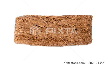 Chocolate Halva Pieces Isolated, Sunflower Halawa, Halvah or Halwa on White Background 102854354