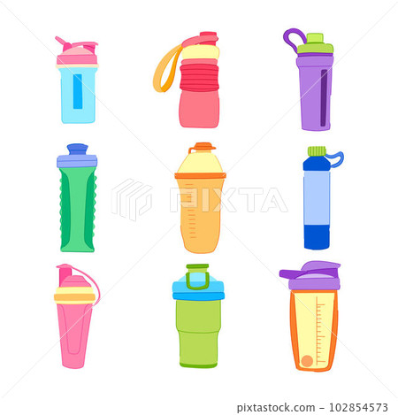 protein shaker set cartoon vector illustration 102854573
