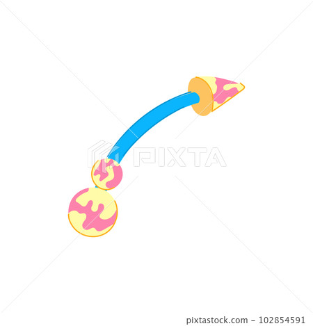 pierced piercing fashion cartoon vector illustration 102854591
