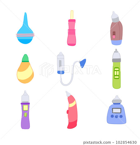 nasal aspirator set cartoon vector illustration 102854630