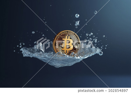 Bitcoin that dissolves in water AI image Bitcoin that dissolves in water AI image 102854897