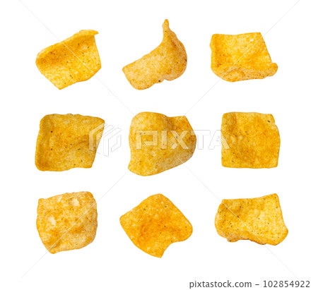 Lentil Chips Isolated, Lentils Crisps, Healthy Orange Snack, Fried Organic Crunchies, Lentil Chips on White Lentil Chips Isolated, Lentils Crisps, Healthy Orange Snack, Fried Organic Crunchies, Lentil Chips on White 102854922
