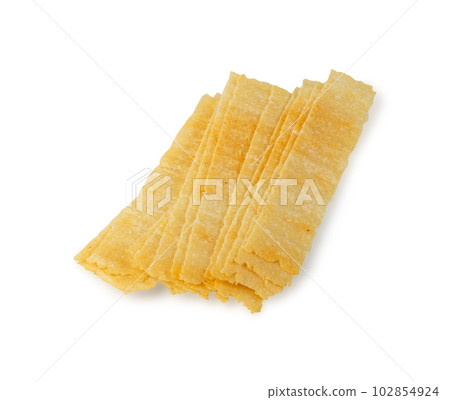 Long Potato Chips Isolated, Crispy Thin Potato Snack Pile, Rectangular Strips Chips, Fast Food Snacks Long Potato Chips Isolated, Crispy Thin Potato Snack Pile, Rectangular Strips Chips, Fast Food Snacks 102854924
