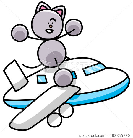 乘飛機旅行的Nyanmaru圖解（橫反版）貓 102855720