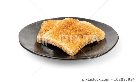 Bread Toasts Isolated, Toasted Sandwich Square Slices, Loaf Pieces for Toast on White Background 102855954