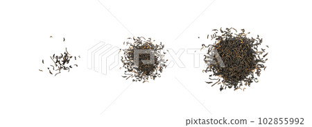 Black Tea Leaves Isolated, High Quality Black Tea Pile, Dry Organic Indian Drink, Black Tea Leaves on White Black Tea Leaves Isolated, High Quality Black Tea Pile, Dry Organic Indian Drink, Black Tea Leaves on White 102855992