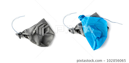Popped Balloon Isolated, Deflated Ball, Burst Ballon, Popped Balloon on White Background Popped Balloon Isolated, Deflated Ball, Burst Ballon, Popped Balloon on White Background 102856065